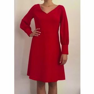 Red midi dress